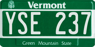 VT license plate YSE237