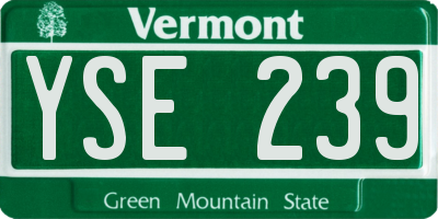 VT license plate YSE239