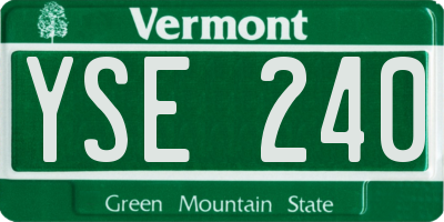 VT license plate YSE240