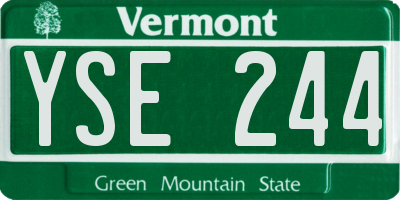 VT license plate YSE244