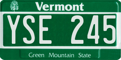 VT license plate YSE245