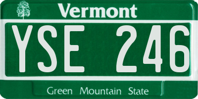 VT license plate YSE246