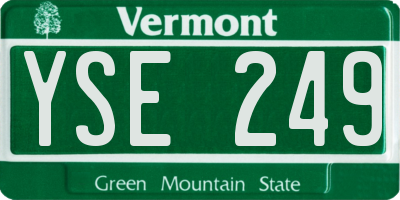 VT license plate YSE249