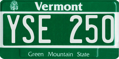 VT license plate YSE250