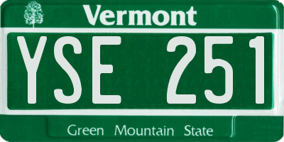 VT license plate YSE251