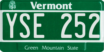 VT license plate YSE252