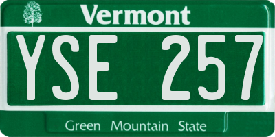 VT license plate YSE257