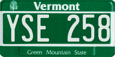 VT license plate YSE258