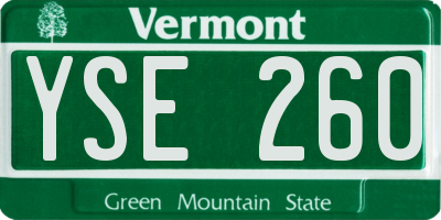 VT license plate YSE260