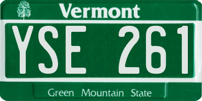 VT license plate YSE261