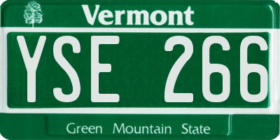 VT license plate YSE266