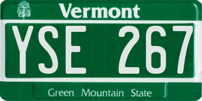 VT license plate YSE267