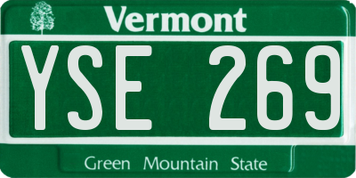 VT license plate YSE269