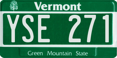VT license plate YSE271
