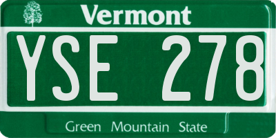 VT license plate YSE278