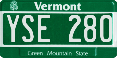 VT license plate YSE280