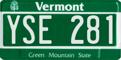 VT license plate YSE281