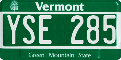 VT license plate YSE285