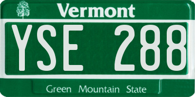 VT license plate YSE288