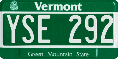 VT license plate YSE292