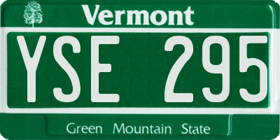VT license plate YSE295