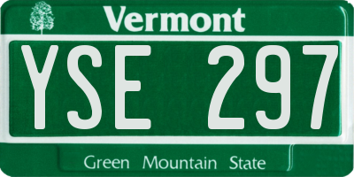 VT license plate YSE297