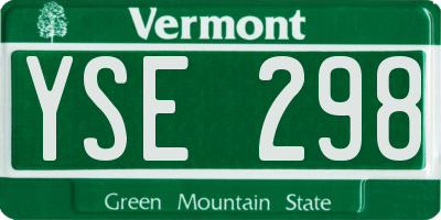 VT license plate YSE298