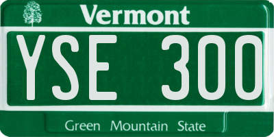 VT license plate YSE300