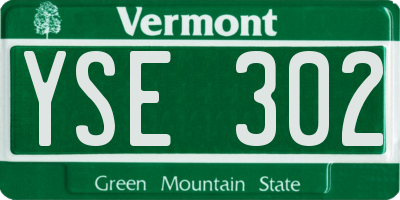 VT license plate YSE302