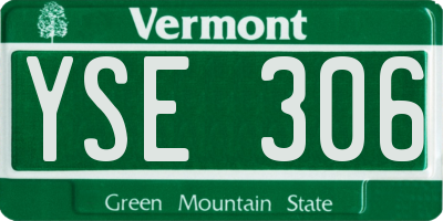 VT license plate YSE306