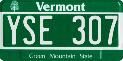 VT license plate YSE307