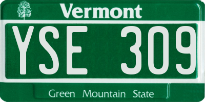 VT license plate YSE309