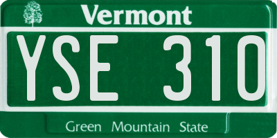VT license plate YSE310