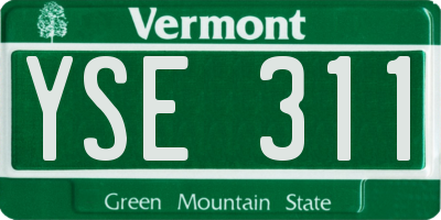 VT license plate YSE311