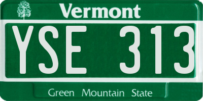 VT license plate YSE313