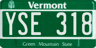 VT license plate YSE318