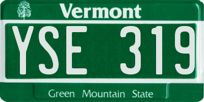 VT license plate YSE319