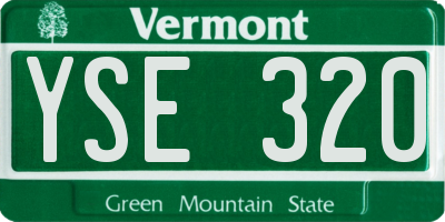 VT license plate YSE320