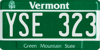 VT license plate YSE323
