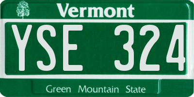VT license plate YSE324