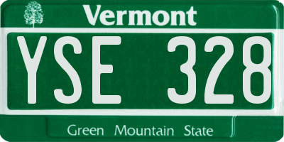 VT license plate YSE328