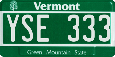 VT license plate YSE333