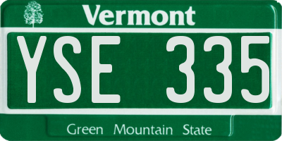 VT license plate YSE335