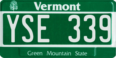 VT license plate YSE339