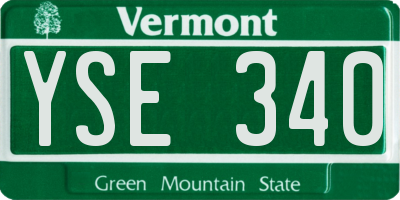 VT license plate YSE340