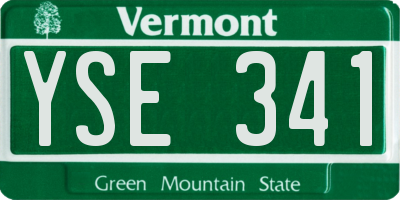 VT license plate YSE341