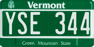 VT license plate YSE344