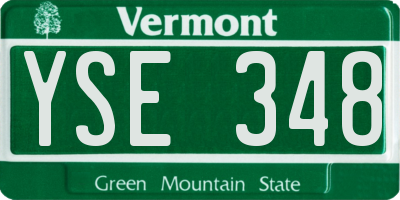 VT license plate YSE348