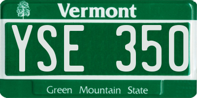 VT license plate YSE350