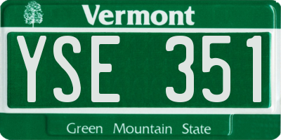 VT license plate YSE351
